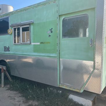 Rustic Green Food Trailer for Sale