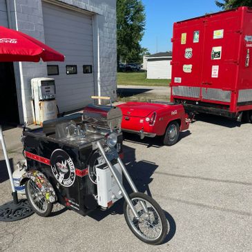 Motorcycle hot dog cart