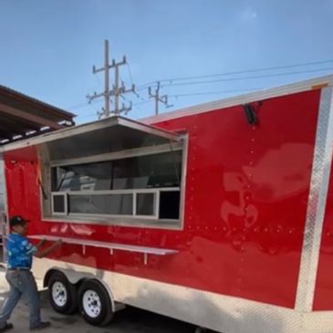 New, Bright Red, 21-Foot Food Trailer